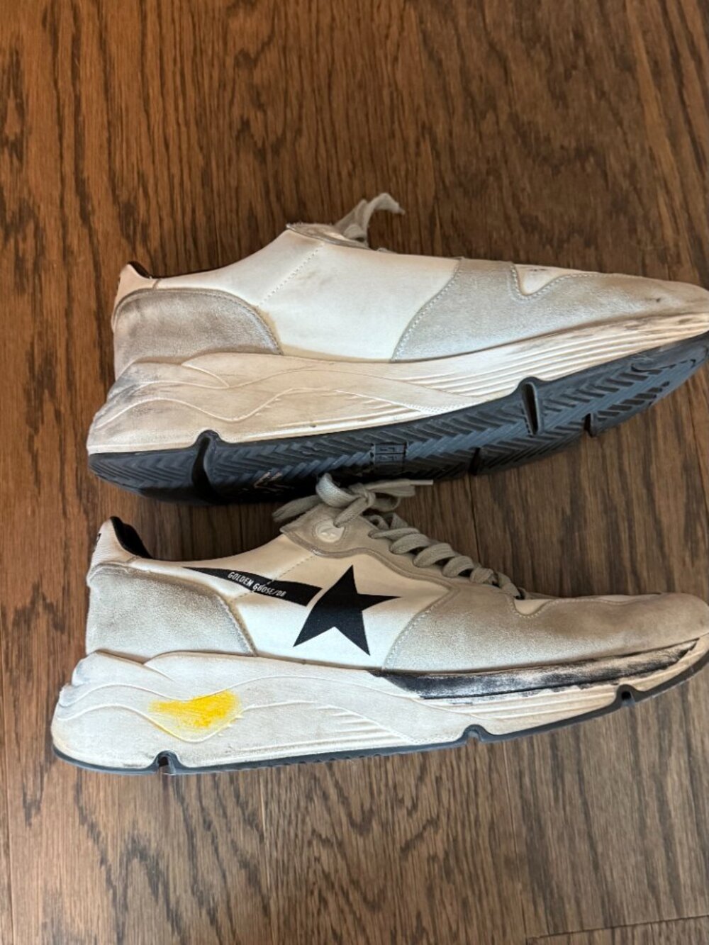Golden Goose Running Sole Sneakers White Grey Suede Navy Star Made in Italy - Picture 2 of 5